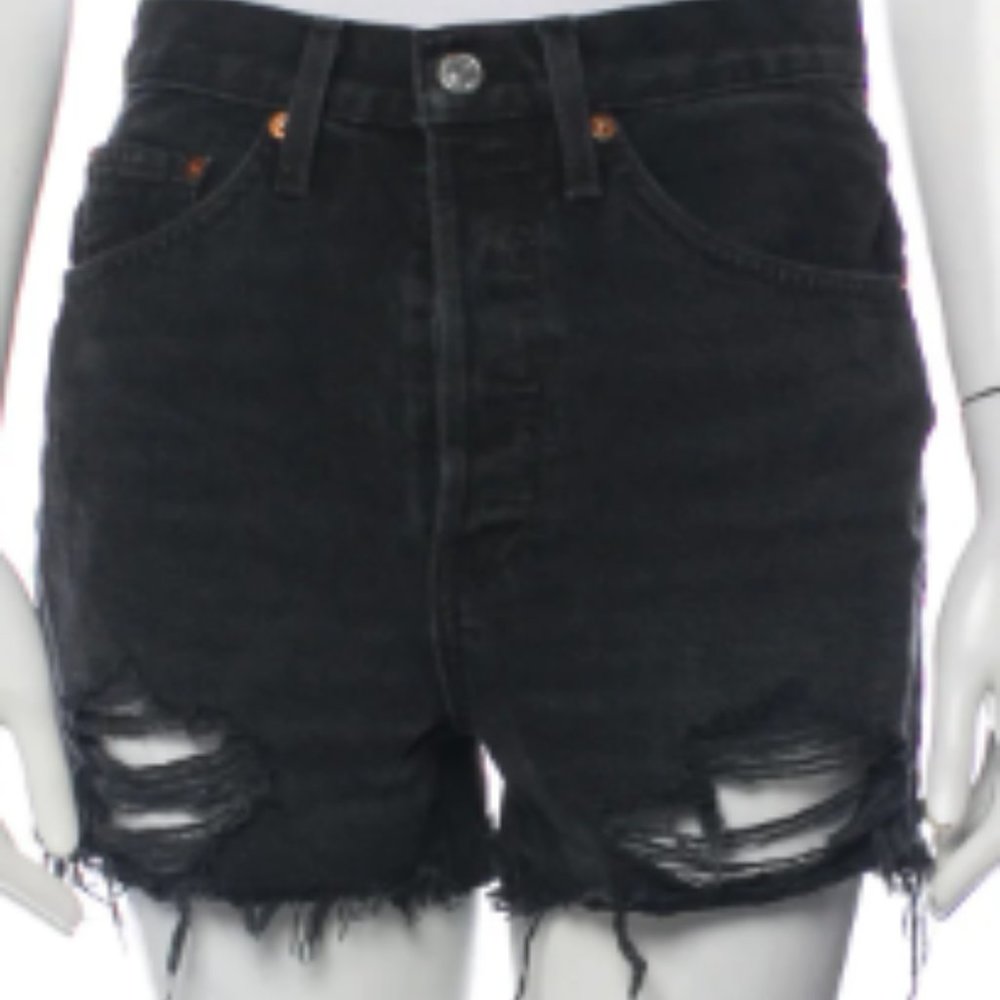 Re/Done Denim Black Cut off shorts